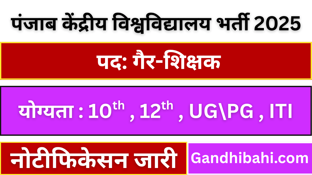 ‎‎Central University Punjab Bharti 2025