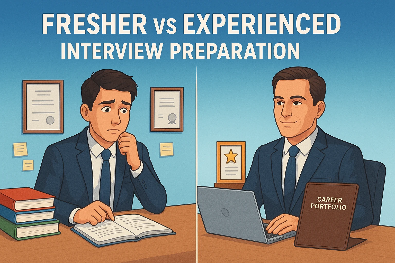 fresher vs experienced interview preparation in hindi